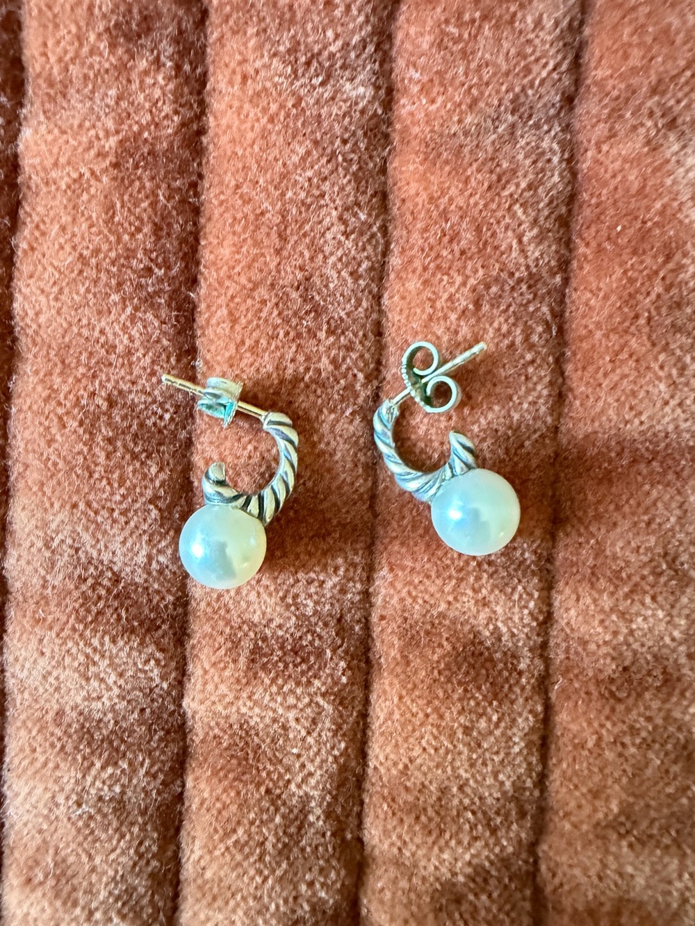 DAVID YURMAN Pearl and Sterling Silver Drop Earrings